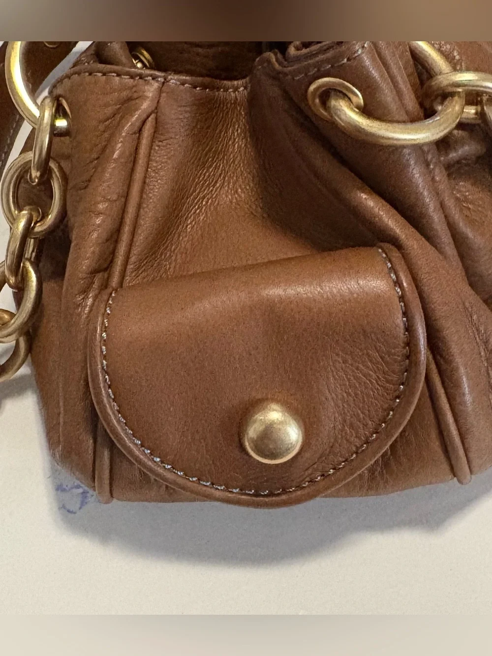 Vintage Juicy Couture Brown Leather Hobo Shoulder Bag- Complete Set